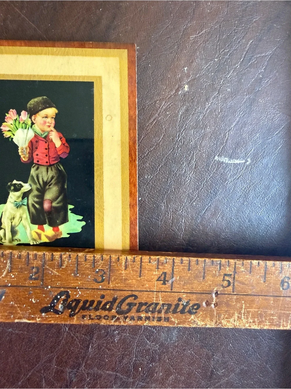 Vintage Dutch Boy & Dog Wooden Wall Plaque art print